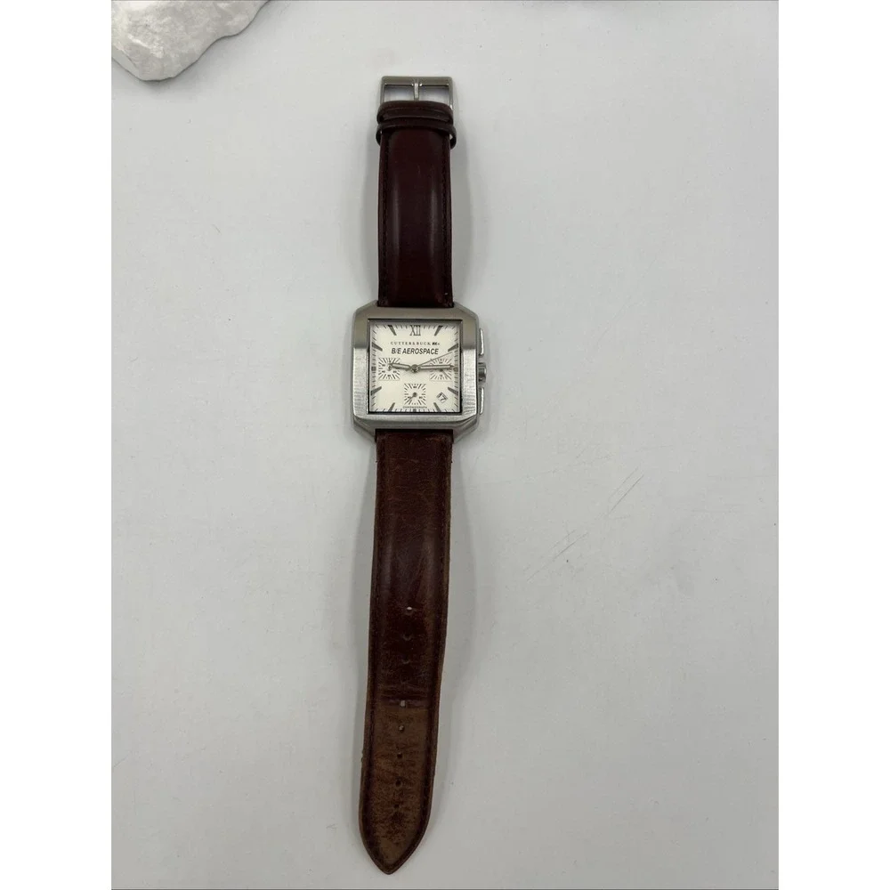 Cutter & Buck Chronograph Wristwatch Stainless Steel Back Leather Not Tested - Picture 7 of 16